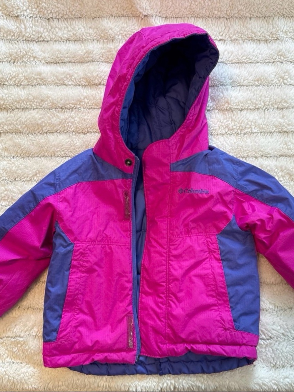 Columbia Reversible Toddler Pink & Purple Hooded Insulated Jacket